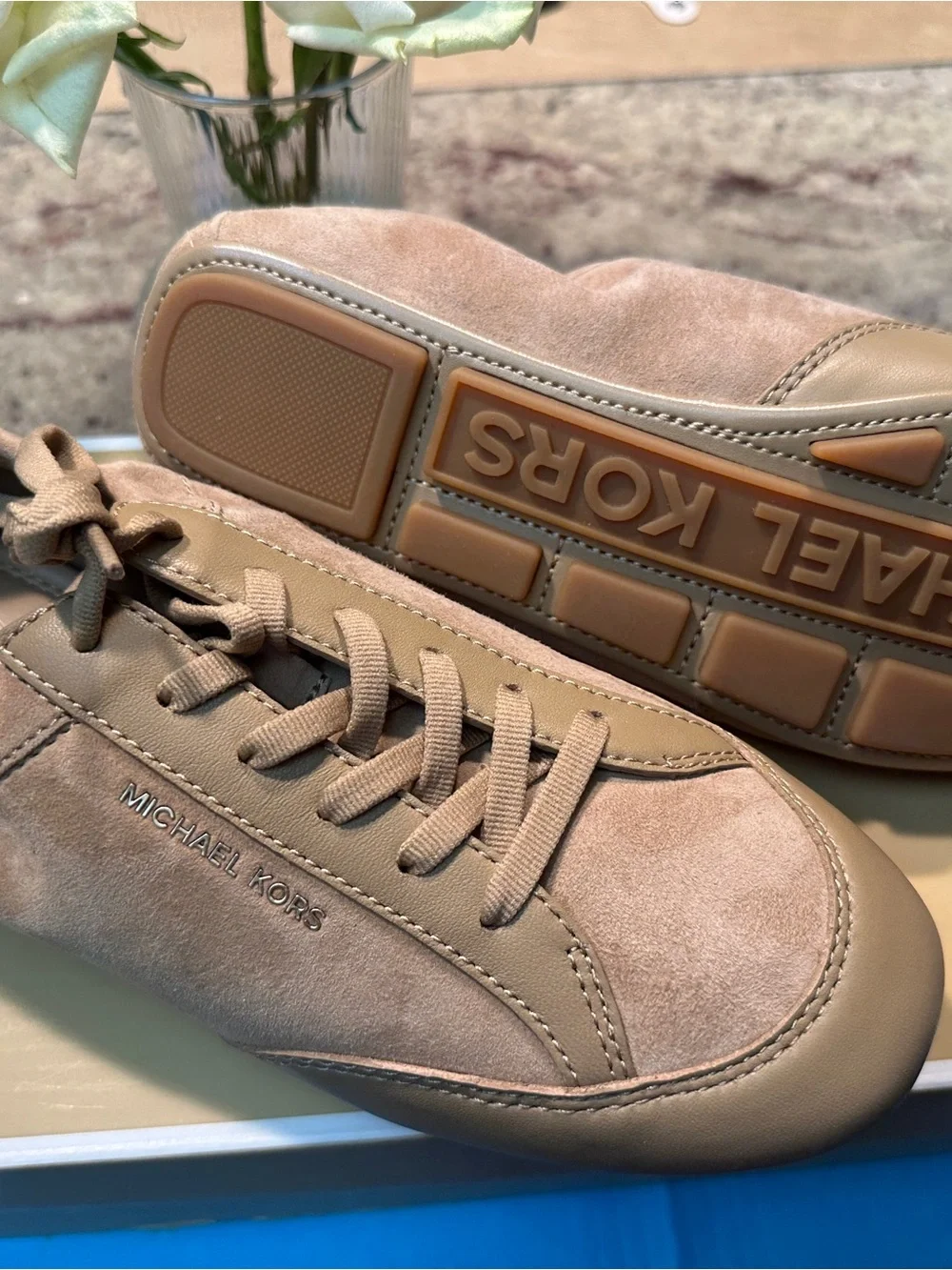 Michael Kors Women’s Beige/Tan Suede & Leather Sneakers